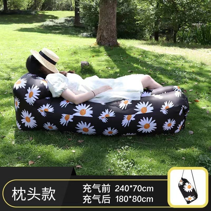 [Little red book recommendation]Music Festival Internet Celebrity Outdoor Lazy Inflatable Sofa Bed Floatation Bed Portable Thickened Fold Air-Free Lunch Break10.6
