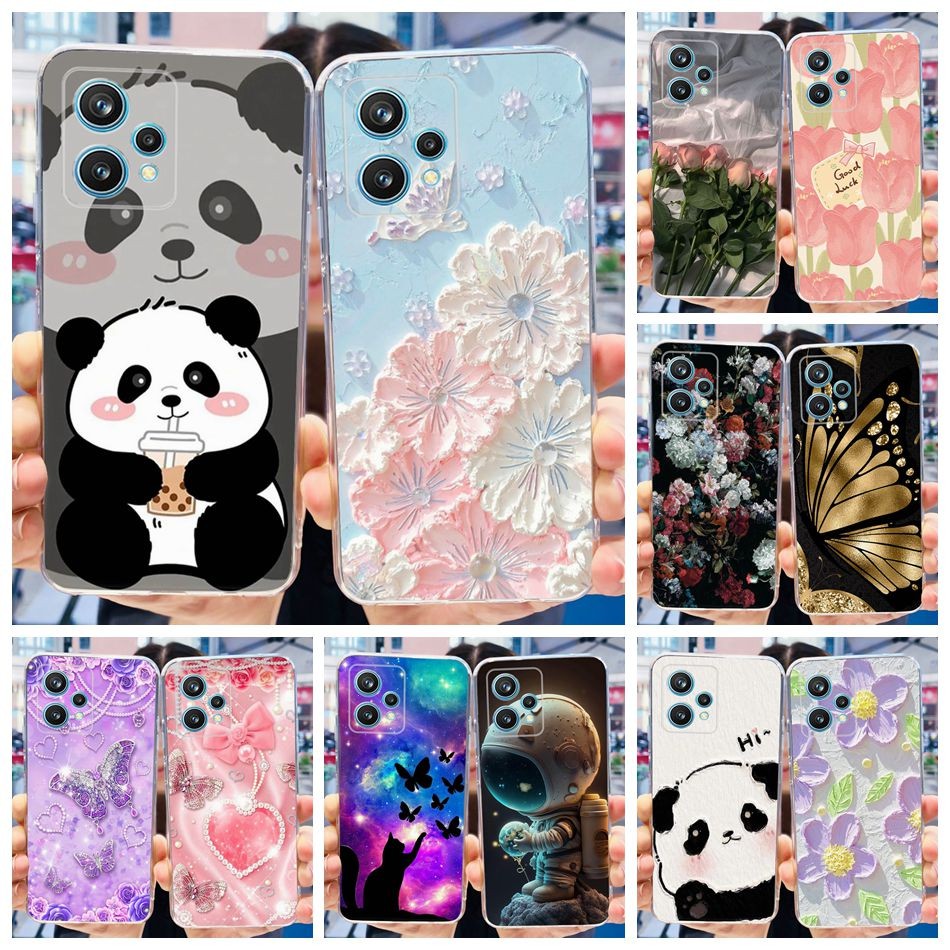 สําหรับrealme 9 RMX3521 ปลอกการ์ตูนแพนด้าน่ารักRealme9 4Gซิลิโคนอ่อนนุ่มTPUเคสโทรศัพท์