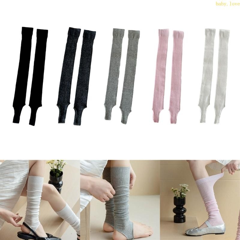 Blove* Women s Leg Warmers Warm Boot Socks ถุงเท้าผ้าฝ้ายบัลเล่ต์ ถุงเท้ายาวถึงเข่า