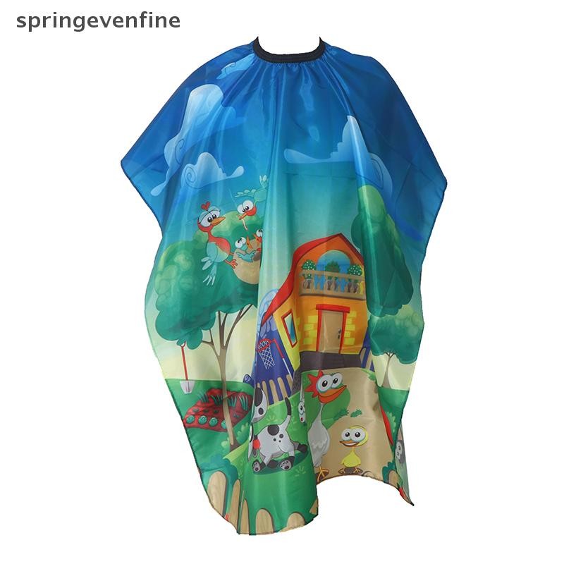 Springevenfine กันน้ําเด็กตัดผม Cape ผ้าช่างทําผม Hairdressing Salon ผ้ากันเปื้อนตัดผม Springevenfine