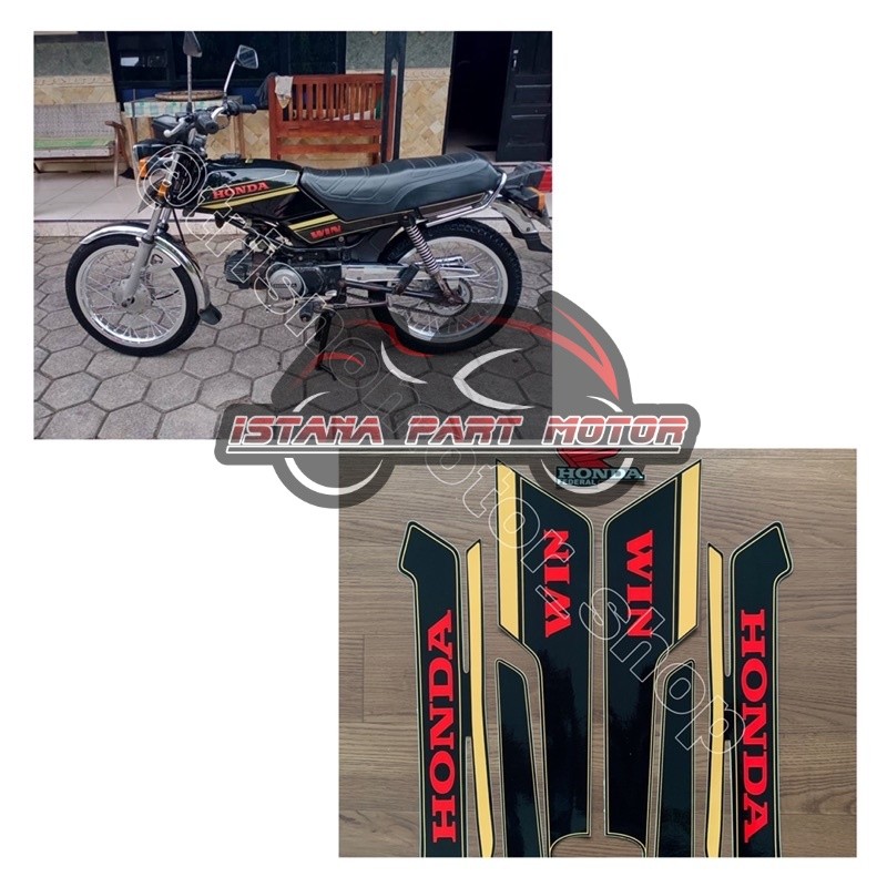 สติ๊กเกอร์ Striping sticker list boardt body honda win 100 84 th.1984 สีดําทอง