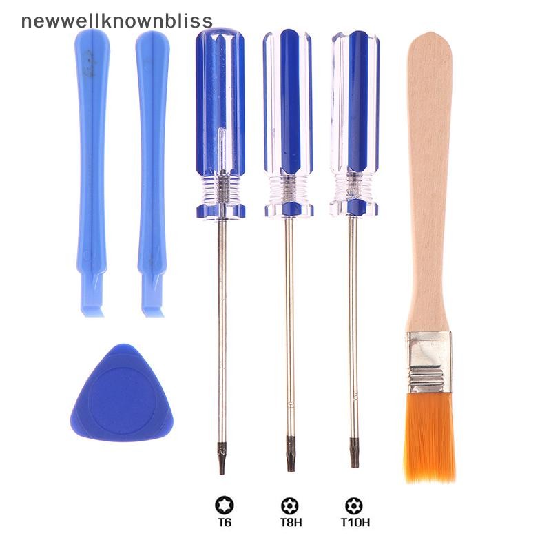 Newwellknownbliss 7 ชิ้น/เซ็ต Tamperproof Hole ซ่อมเปิดเครื่องมือสําหรับ Xbox One 360 PS3 PS4 PS5 Series สกรู Torx T6 T8 T10 ความปลอดภัยไขควง CCD