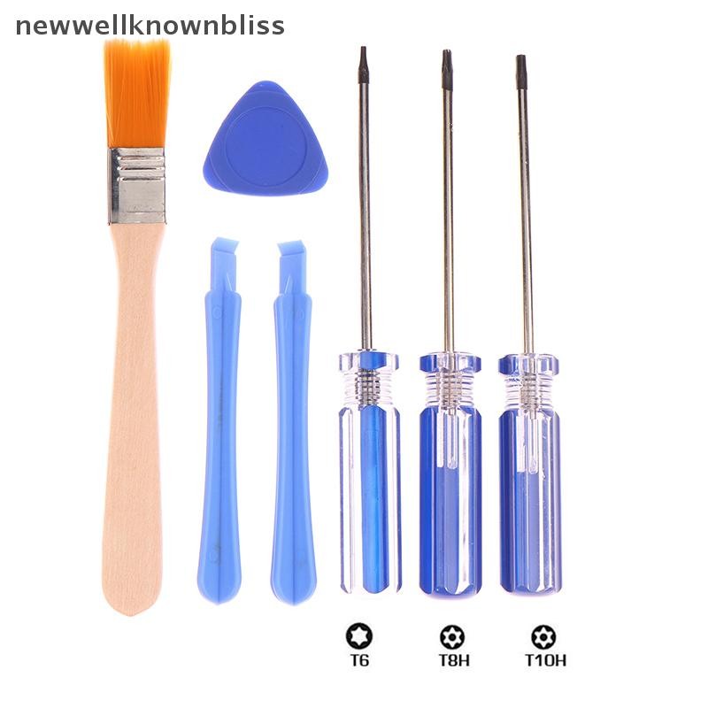 Newwellknownbliss 7 ชิ้น/เซ็ต Tamperproof Hole ซ่อมเปิดเครื่องมือสําหรับ Xbox One 360 PS3 PS4 PS5 Series สกรู Torx T6 T8 T10 ความปลอดภัยไขควง CCD