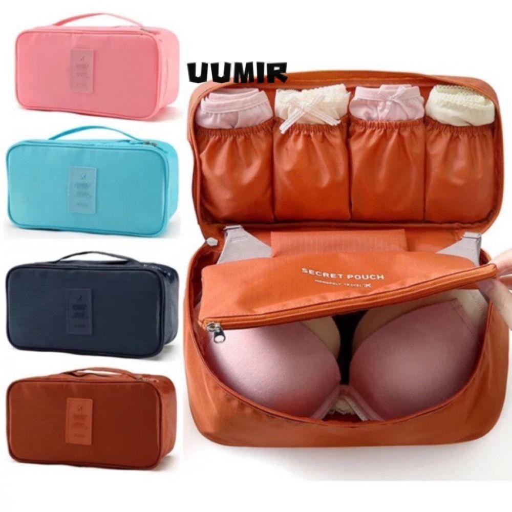 Uumir เสื้อผ้ากางเกง Bra Organizer, ผ้ากระเป๋าเก็บชุดชั้นในความจุขนาดใหญ่,กระเป๋าเครื่องสําอางกันน้ํามัลติฟังก์ชั่นกระเป๋าเดินทาง