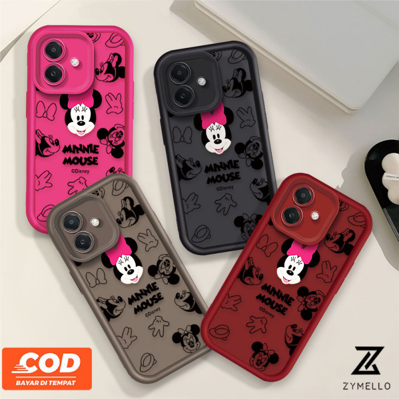 โทรศัพท์กรณี OPPO A3X A3 Pro A80 A60 A79 A58 A18 A17 A57 2022 4กรัม A78 A5S A12การ์ตูนน่ารักมินนี่หัวป้องกันการล่มสลายซิลิโคนโทรศัพท์กรณี