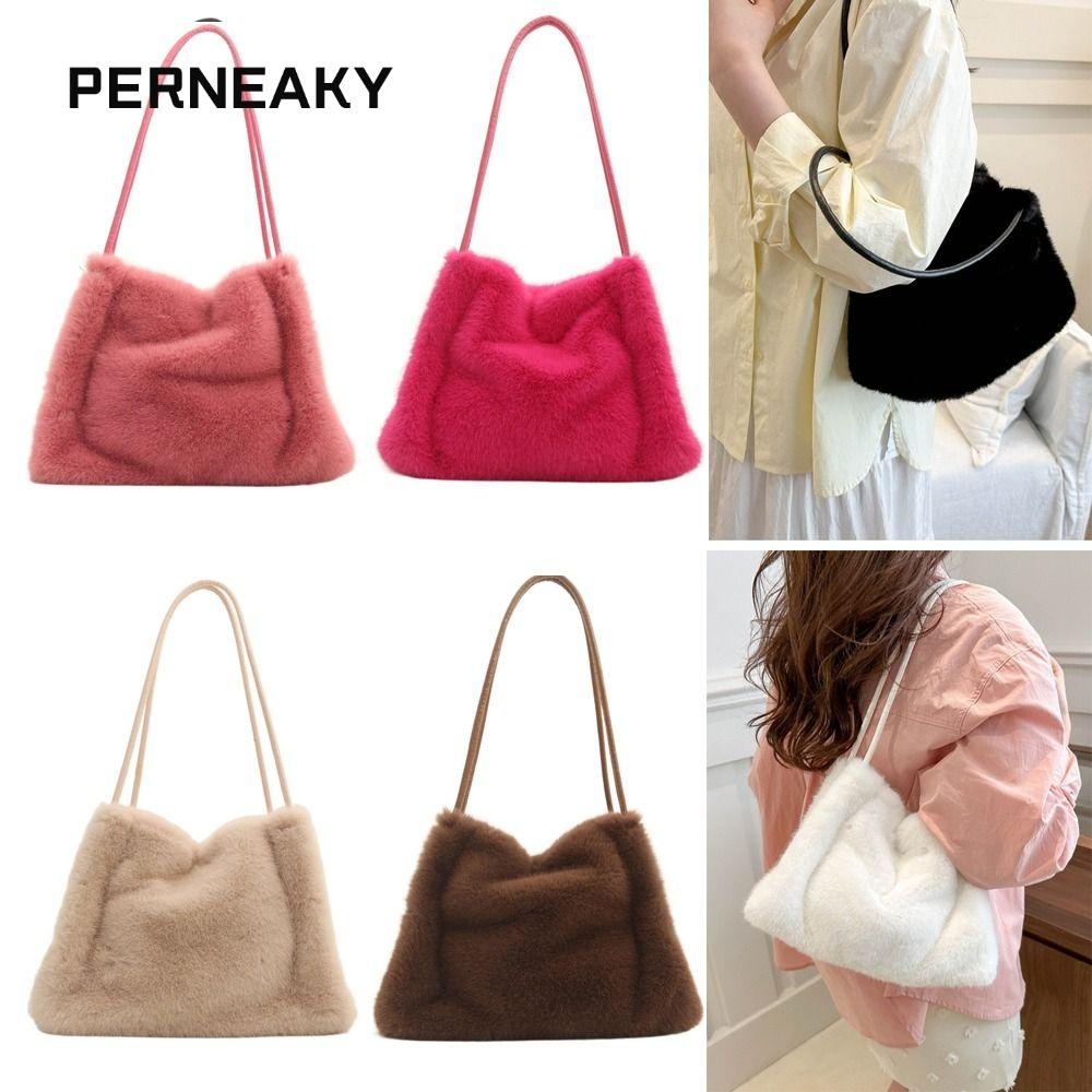 Perneaky กระเป๋า Messenger ลําลอง, กระเป๋าสะพายตุ๊กตาสีทึบน้ําหนักเบา, กระเป๋าถือความจุขนาดใหญ่