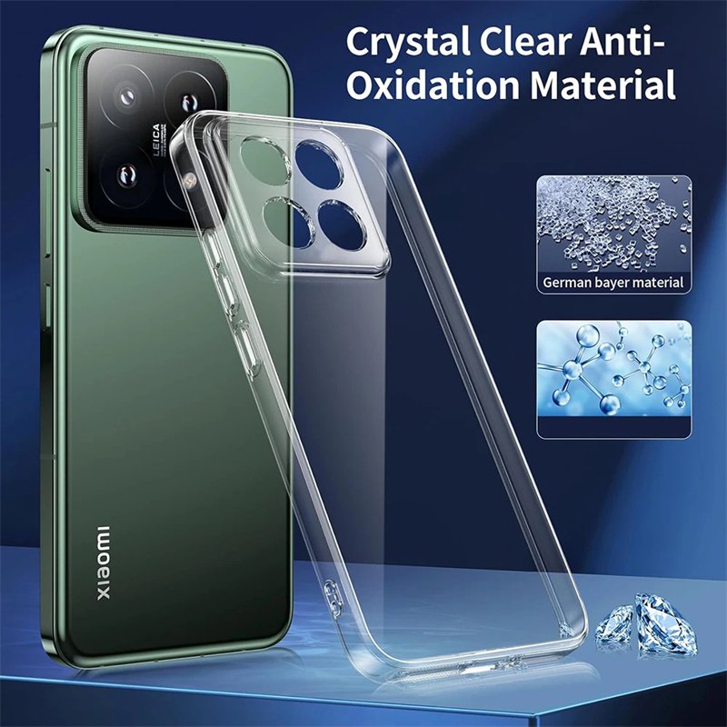 สําหรับ Xiaomi 14T Slim Soft Clear Silicon ยาง Scratch-Resistant CP Jelly Case คริสตัล Anti-yellowing ฝาหลัง