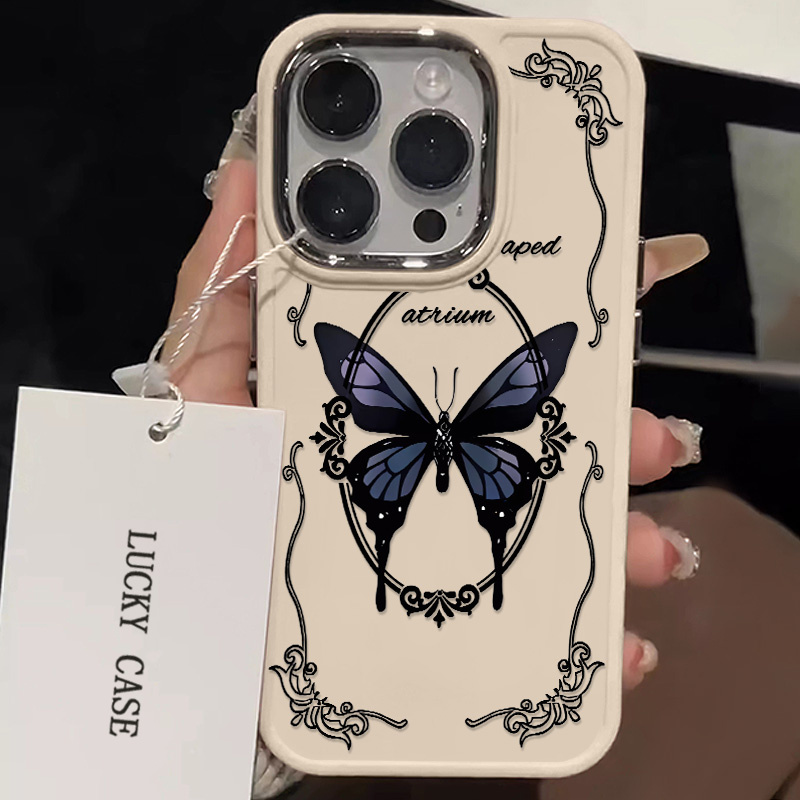 Creative รูปแบบผีเสื้อเคสโทรศัพท์สําหรับ IPhone 16 15 14 13 12 11 Pro X XR XS MAX Se2020 7/8 Plus ซิลิโคนอ่อนนุ่มรวมทุกอย่างเคสกันกระแทก