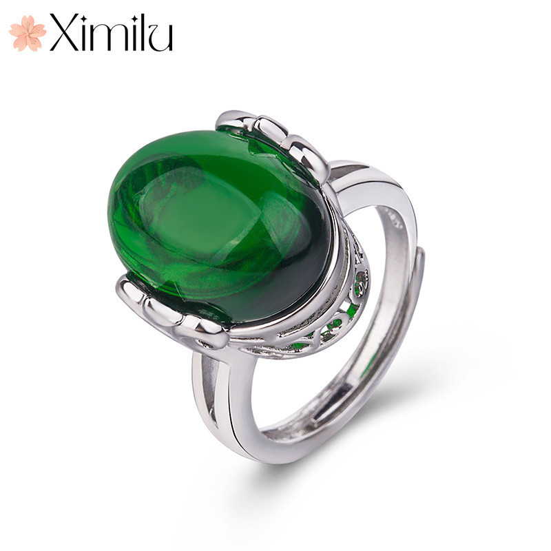 ❤ Original Retro Tricolor Chalcedony แหวน Unisex Lapis Lazuli เครื่องประดับ ❤