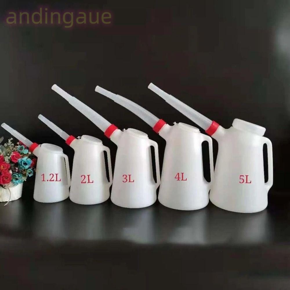 Andin เหยือกตวงน้ํามัน, พลาสติก 1.2/2/3/4/5 Litre Spout คอนเทนเนอร์ Oiler, Universal พร้อมเทน้ํามันวัดคอนเทนเนอร์สําหรับรถยนต์รถจักรยานยนต์
