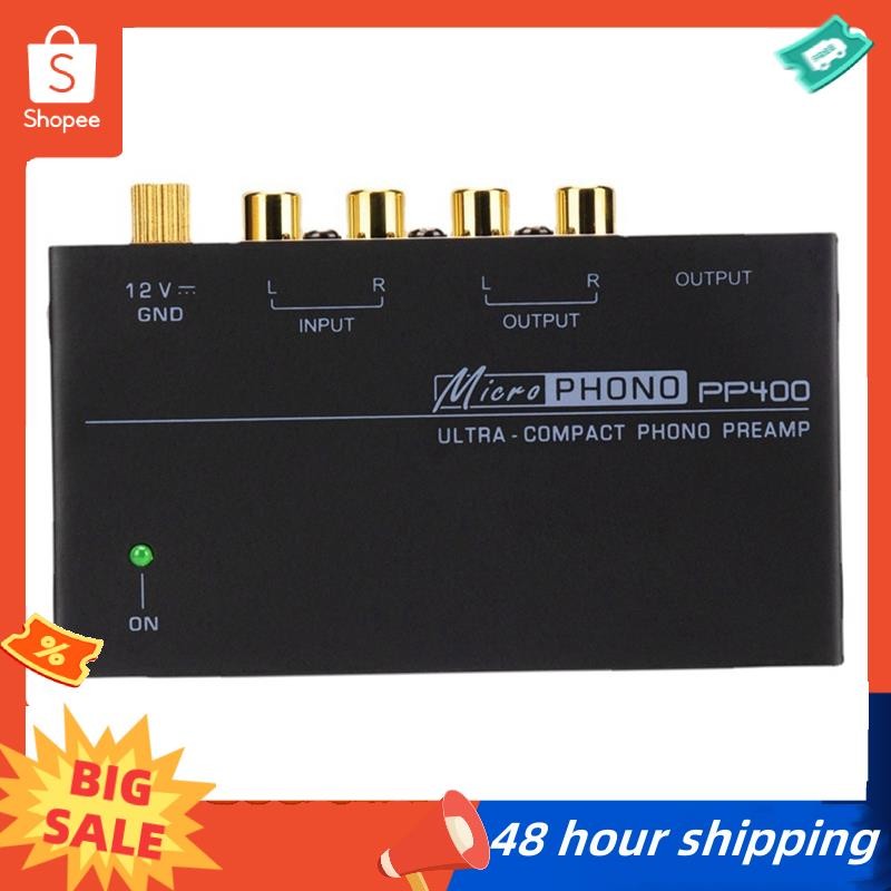 พร้อมสต็อก PP400 ปรีแอมป์ Phono Preamp ขนาดกะทัดรัดพิเศษพร้อมอินเทอร์เฟซ RCA สําหรับแผ่นเสียงหลอดเครื่องขยายเสียงลําโพง EU Plug