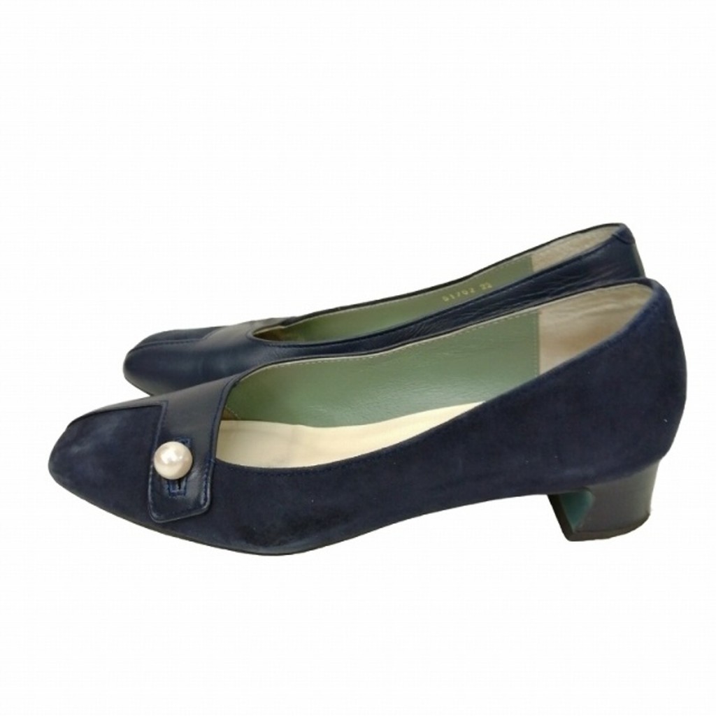 Odette e Odile Pumps suede Navy leather Rose Direct from Japan Secondhand