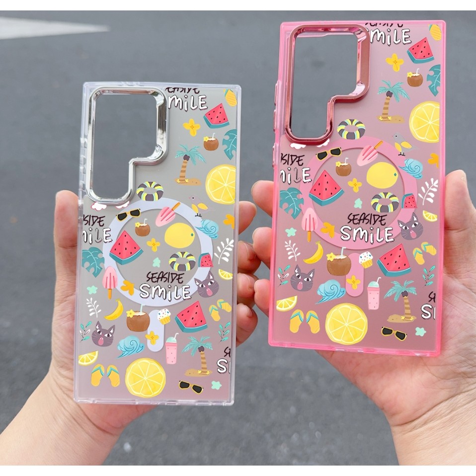 มะนาวแตงโมรูปแบบปลอกกันกระแทกสําหรับ Samsung S23 S23Plus กรณี Girly s24 s24plus s24ultra ฝาครอบ