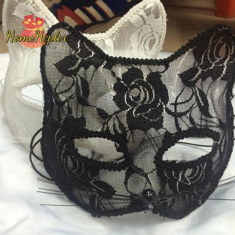 Homehepler ฮาโลวีนคอสเพลย์ Fox หน้ากากลูกไม้เซ็กซี่ Eye Mask สัตว์หน้ากากครึ่งหน้าลูกไม้แมวหน้ากากผู้หญิงเพศของเล่นสําหรับคู่ใหม่