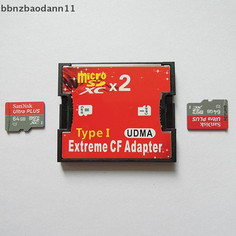 [BBNZDD] อะแดปเตอร์การ์ด Micro SD TF เป็น CF คู่สําหรับ MicroSD/HC เพื่อขนาดกะทัดรัดแฟลชประเภท I เครื่องอ่านการ์ดหน่วยความจําสําหรับอุปกรณ์เสริมกล้อง BVAH