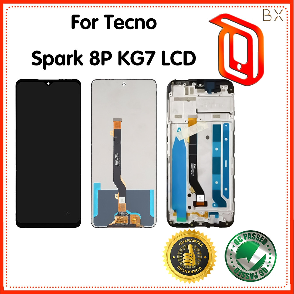 สําหรับ Tecno Spark 8P KG7H, KG7, KG7n จอแสดงผล LCD หน้าจอสัมผัส Digitizer พร้อมกรอบประกอบ