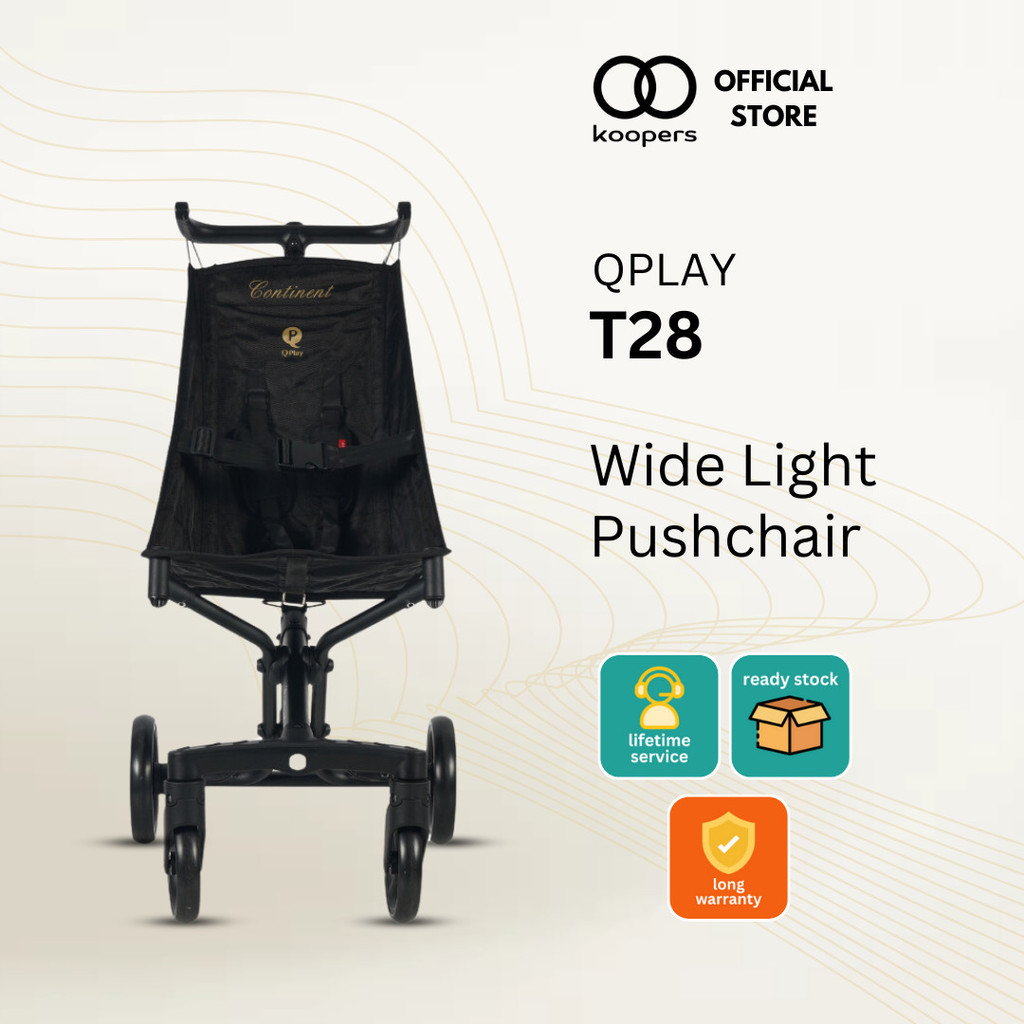 QPlay T28 รถเข็นเดินทางน้ําหนักเบาเป็นพิเศษพร้อมโถสุขภัณฑ์และระงับกลิ่นกาย