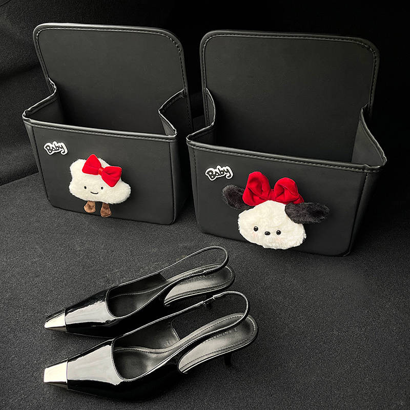 【Ready Stock】 Car Shoe Box Co-Pilot Multi-Functional Storage Box Shopping Bags Cartoon Cute Car Trun