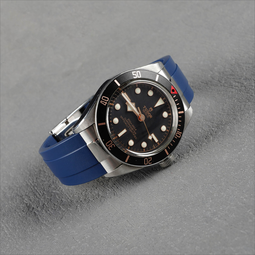 สําหรับ Tudor 20 มม.Blackbay58 สายนาฬิกาผีเสื้อหัวเข็มขัดสีดําสายยาง 54 Universal ผู้ชายผู้หญิง