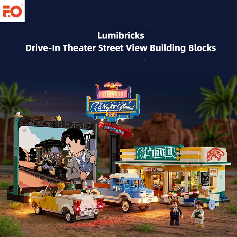 Lumibricks Road Travel Series รถ Cinema Street View Building Blocks Building City Building Model ของ