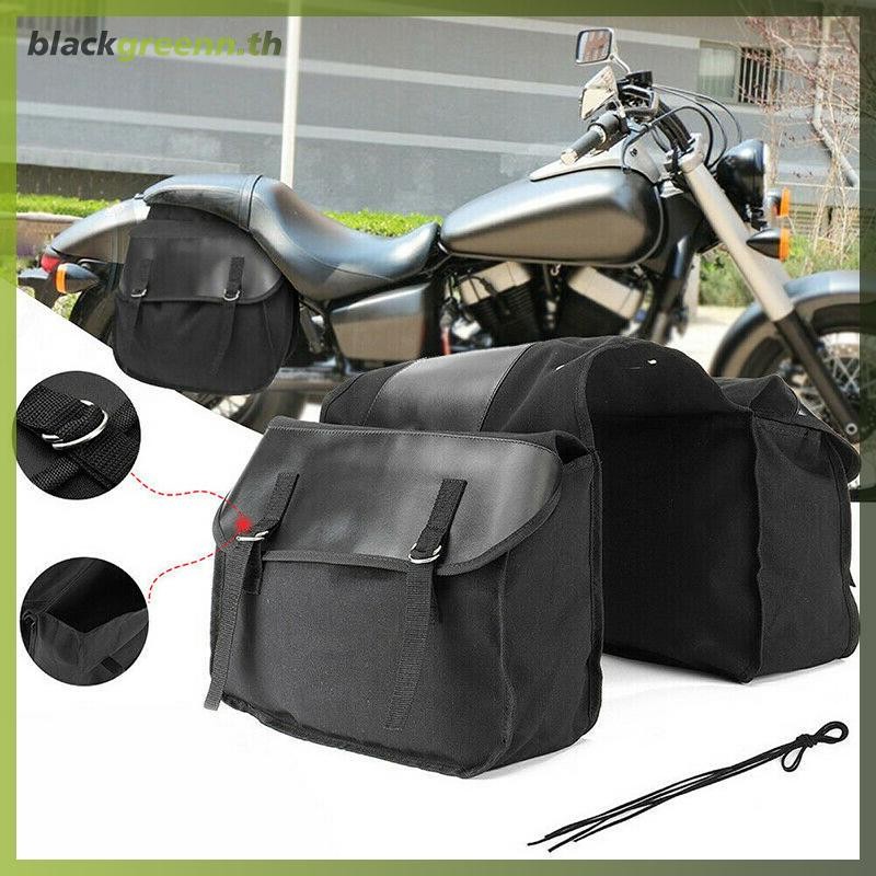 BREE กระเป๋าสําหรับขี่มอเตอร์ไซค์ สีดํา ผ้าใบ กันน้ํา Panniers กระเป๋าเดินทางมอเตอร์ไซค์