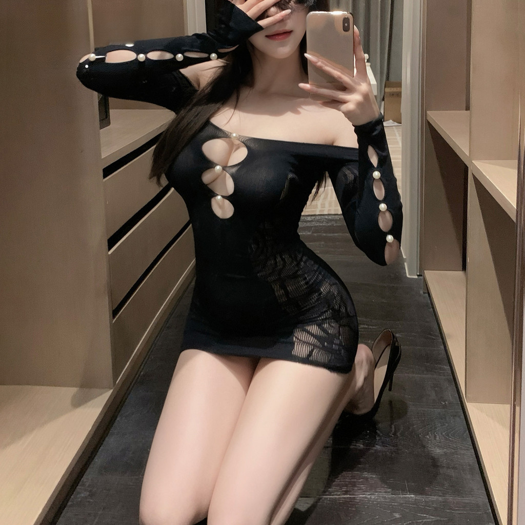ชุดชั้นในเซ็กซี่ Shuiyue Mingzhu สลิม핏 กระโปรงสะโพกและเสื้อผ้าสุทธิ รหัส 7519