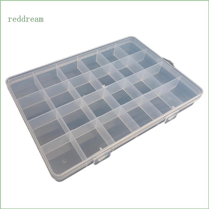 REDD แบบพกพาสี่เหลี่ยมผืนผ้ากล่องสําหรับกรณีพลาสติกใสเครื่องประดับตารางกล่องลูกปัดต่างหูคอนเทนเนอร์ Multipel กริด