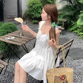 เดรสหวานเรียบง่าย เดรสโบว์จีบ ใส่แล้วดูสดใส