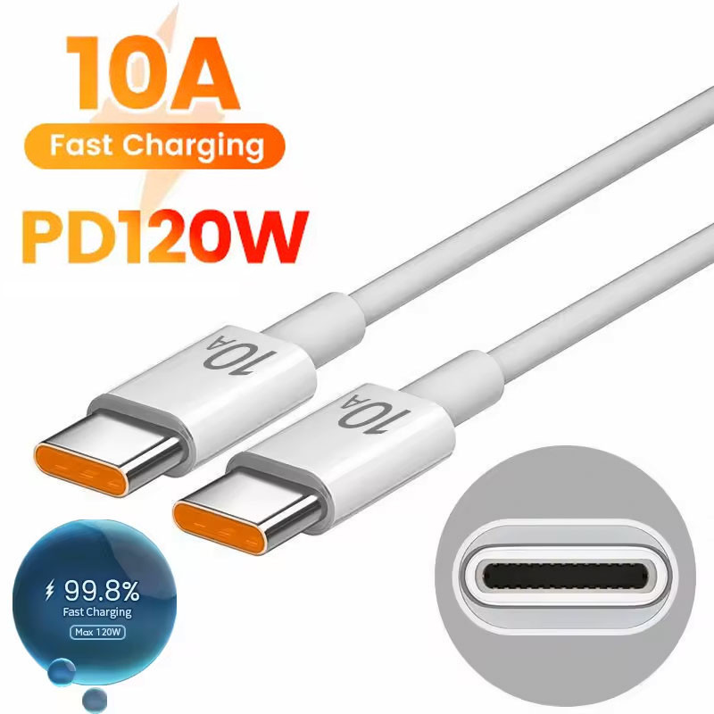 PD 120W 10A Dual Type-C สายชาร์จ - USB-A USB-C Quick Transfer Data Cord - 25 ซม./1 M/1.5 M/2 M - สายชาร์จโทรศัพท์สากล