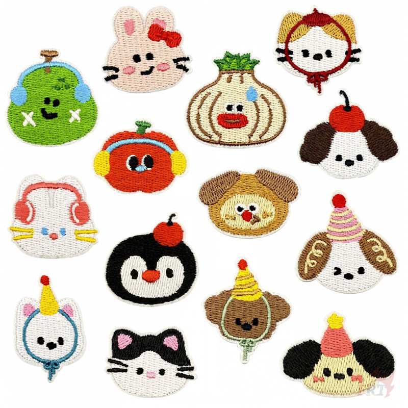 Q Animal & Fruit Heads - แผ่นแปะรีดสุขสันต์วันเกิด - DIY สำหรับทำป้ายแพทช์และตกแต่ง