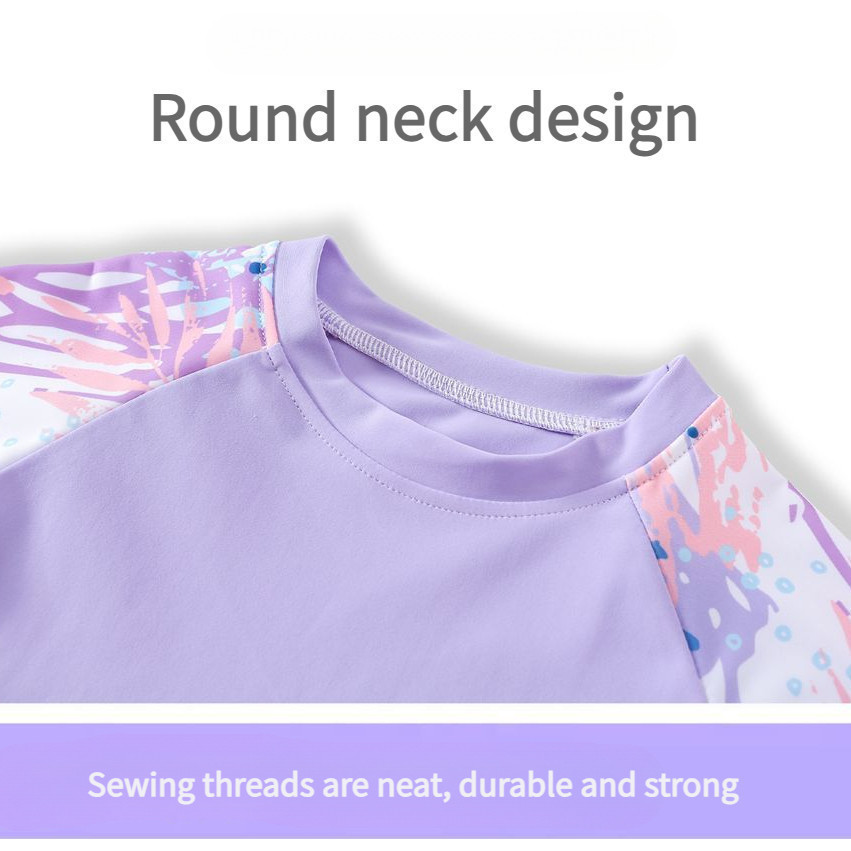 ชุดว่ายน้ำ Kuromi สำหรับเด็กหญิง แบบแขนยาวและขายาย พร้อมหมวกว่ายน้ำสีม่วง - รูปที่ 4