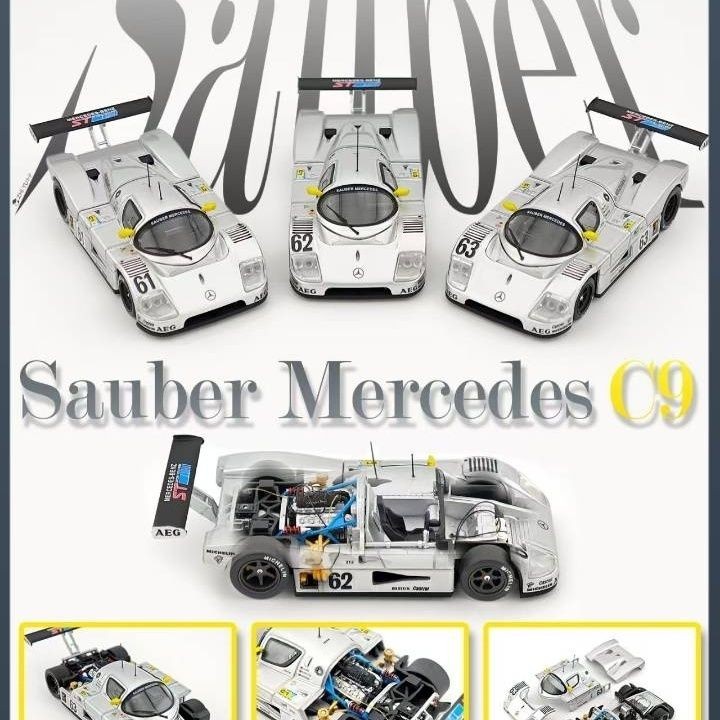 YS Brave Victory 1: 64 Mercedes-Benz Sober C9 1989 Le Man Racing รถจําลองรุ่นรถเครื่องประดับ