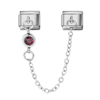สร้อยข้อมือ 12 เดือน Birthstone ออกแบบอิตาลี ห่วงโซ่สายเหล็กไทเทเนียม ปรับแต่งได้ตามใจชอบ