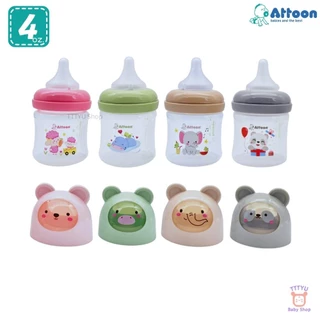Attoon ขวดนมคอกว้าง แพ็ค 4 ขวด ขนาด 4 ออนซ์ 8 ออนซ์ รุ่น Safari พร้อมจุกไม่ดูดไม่ไหล TTTYU Baby Shop