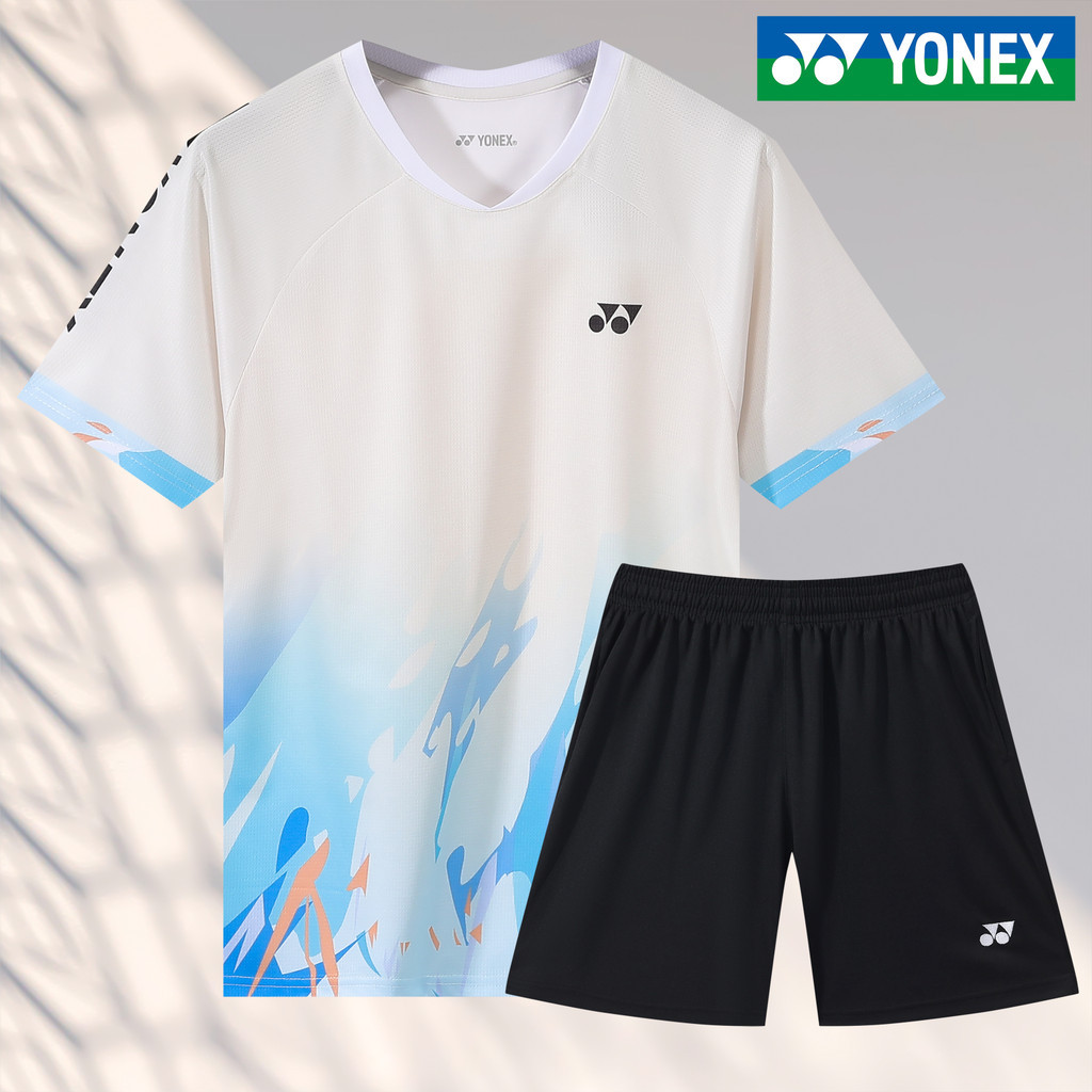 2024 สปอร์ตเซ็ต พร้อมเสื้อยืดแขนสั้นแห้งเร็ว และกางเกงขาสั้น สำหรับการฝึกฝนและเล่นกีฬาของผู้ชาย