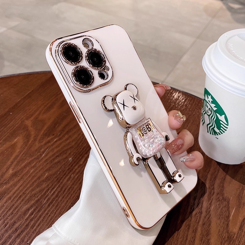 สำหรับ Samsung Galaxy S25 Edge S24 S23 S21 S20 S10 FE Note 9 10 20 Ultra Plus Lite ขาตั้งการ์ตูนน่ารักนุ่มเคสโทรศัพท์ฝาหลัง