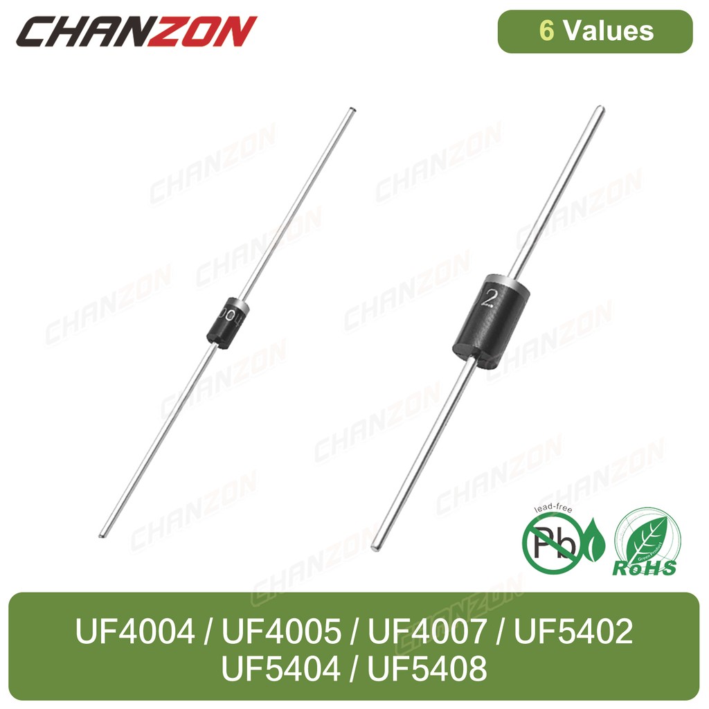 6 Values Ultra Fast Recovery Rectifier Diode UF4004 UF4005 UF4007 UF5402 UF5404 UF5408 DO-41 DO-201A