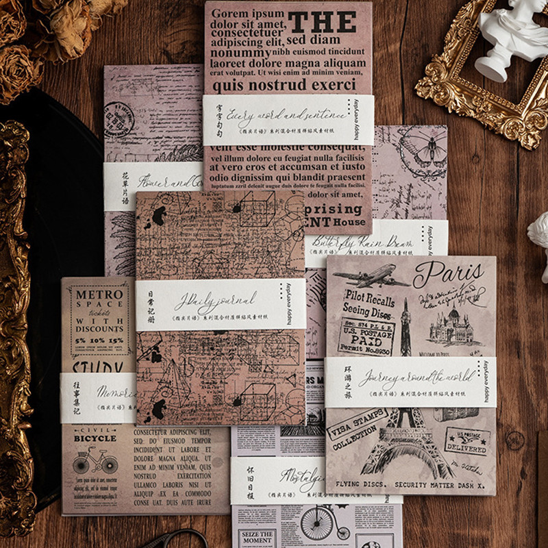 30 แผ่น Vintage ปลายนิ้ว Phase Series Collage ภูมิทัศน์วัสดุกระดาษสมุดภาพ Deco DIY กระดาษไม่ติด