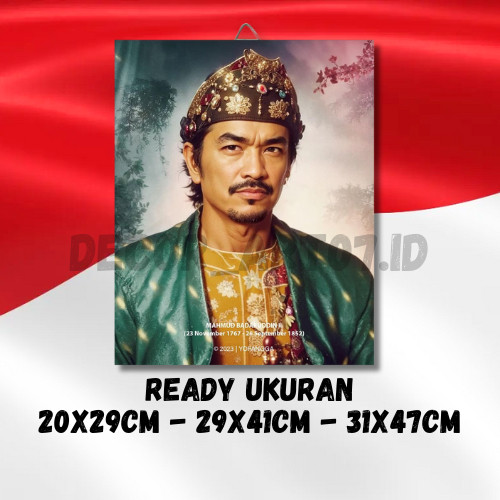 RATU Sultan Mahmud Badaruddin Prince of Queen - NATIONAL HERO PHOTO AI VERSION MDF WOODEN FRAME READ