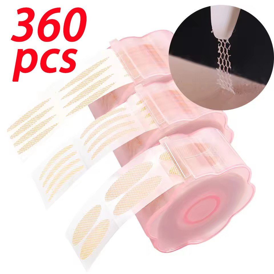 สติ๊กเกอร์ 360 ม้วน/สติกเกอร์เปลือกตาที่มองไม่เห็นบางพิเศษ / ลูกไม้ไฟเบอร์เทปยกเปลือกตา / กันน้ําเหงื่อตาโตสติกเกอร์เปลือกตา