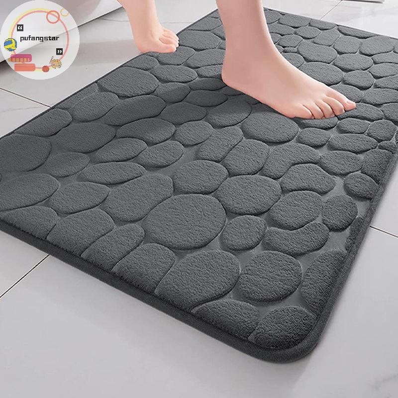 Pufangstar Home Cobblestone นูนประตูพรมพรมประตูห้องน้ําเรียบง่ายลมดูดซับเสื่อเท้าห้องน้ําเสื่อกันลื่นพรมปูพื้น TH