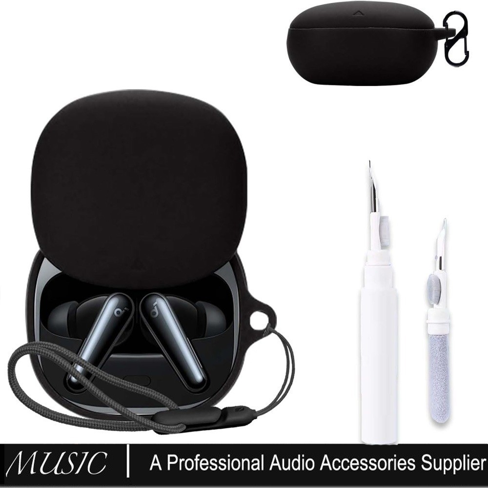 สําหรับ Anker Soundcore Liberty 5 เคส, ฝาครอบป้องกันหูฟัง (พร้อมคาราบิเนอร์ + เชือกเส้นเล็ก + ปากกาท