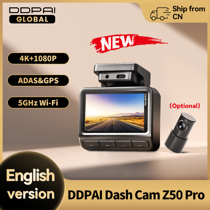 2025 ใหม่ DDPAI Z50 Pro Dash Cam 4K รถ DVR Night Vision 5GHz Wi-Fi GPS ADAS 24h โหมดที่จอดรถด้านหน้า
