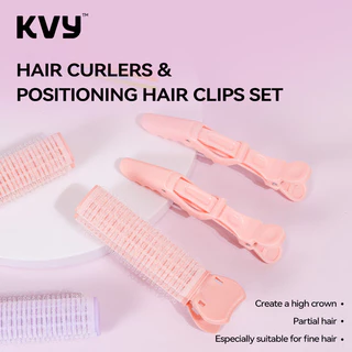 KVY Hair Curlers & Positioning Hair Clips Set เซทกิ๊บโรลยกโคนผมและกิ๊บแบ่งผม.