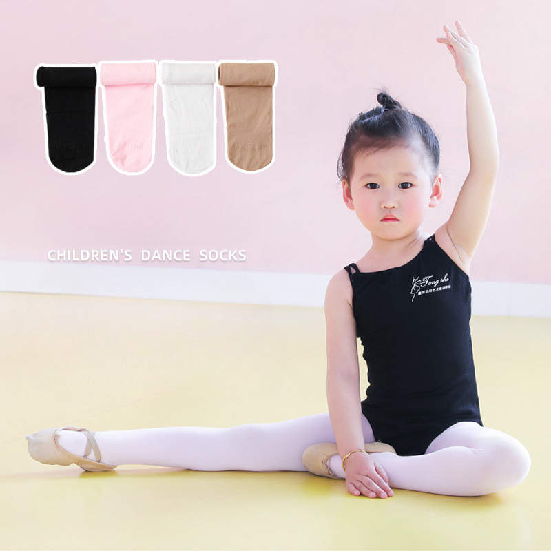 ถุงน่องบัลเล่ต์สำหรับเด็ก สีขาว ชุดโยคะ breathable leggings