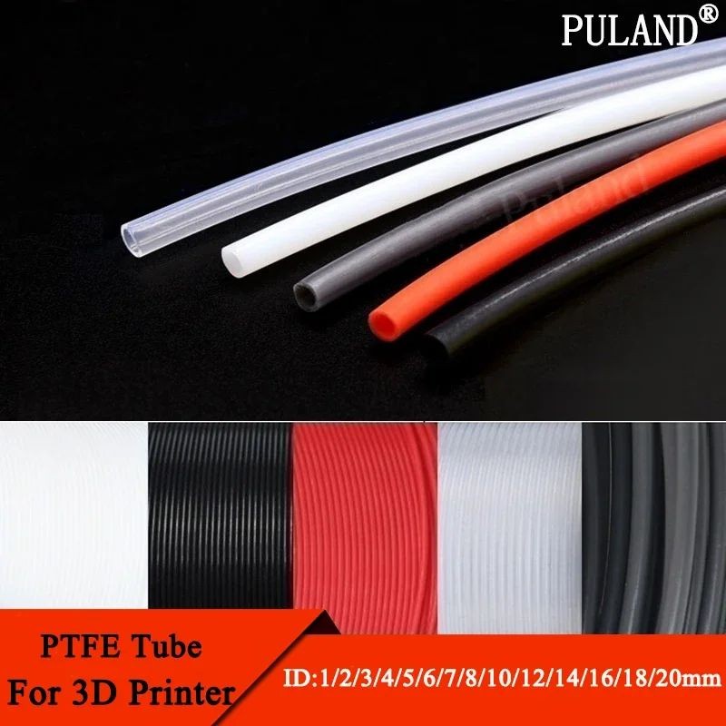 1M PTFE หลอดสําหรับ 3D ชิ้นส่วนเครื่องพิมพ์ท่อ ID 0.5 1 2 2.5 3 4 5 6 7 8 10 12 14 16 18 20 มม.F46 ท