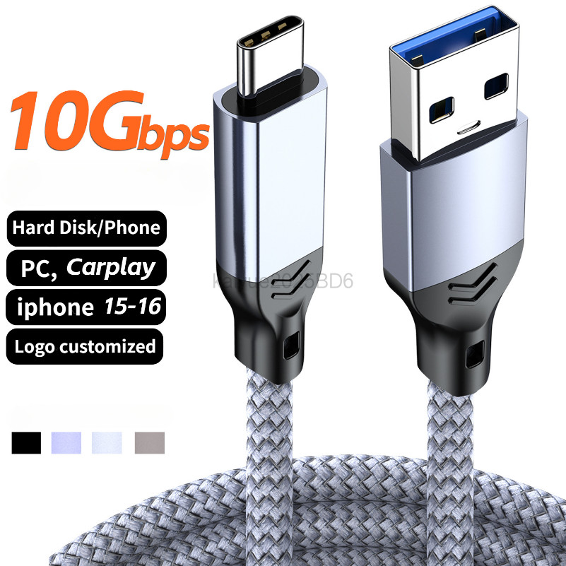 1M/2M/3M/5M USB 3.2 ถึง Type C Gen2 สาย 10Gbps Data Carplay USB C SSD สาย 3A 60W QC 3.0 Fast ชาร์จโทรศัพท์มือถือสาย