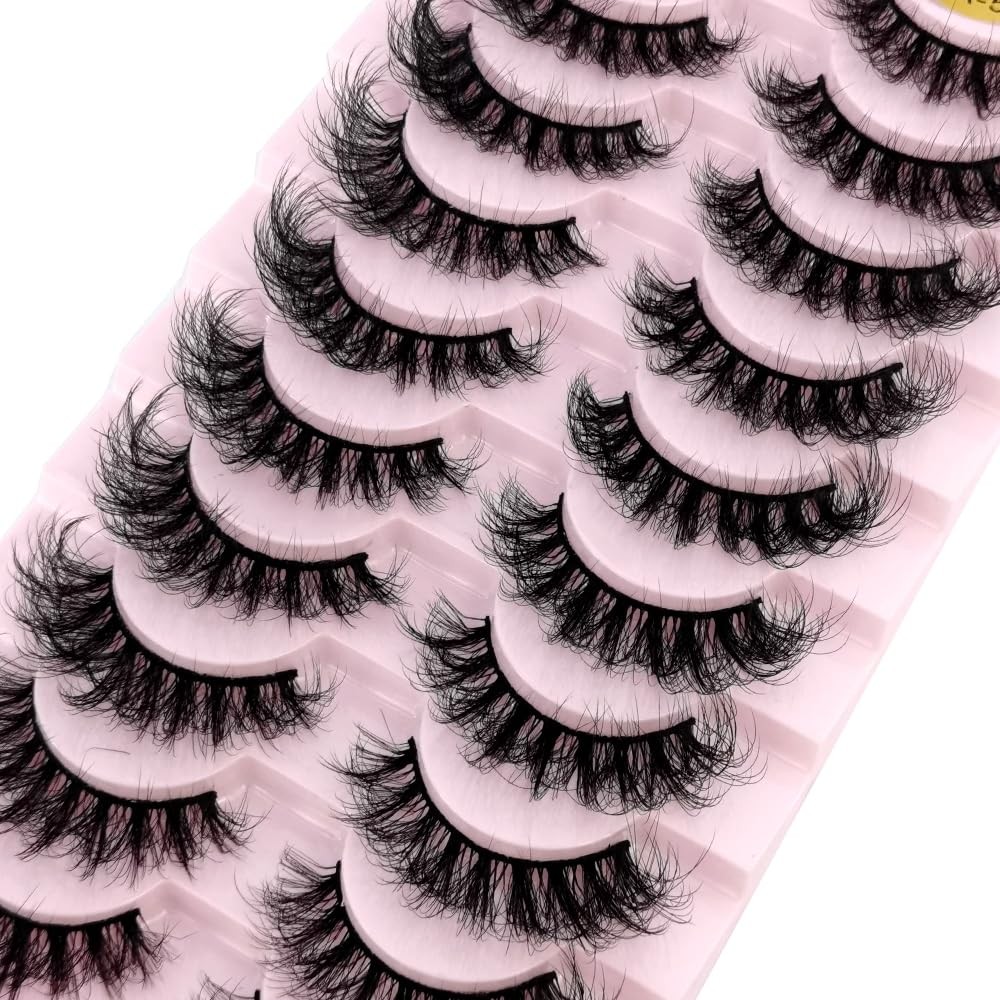 HBZGTLAD ใหม่ 10 คู่ขนตาปลอมธรรมชาติหนาปลอม Lashes ยาวแต่งหน้า 3d Mink Lashes Extension Eyelash Mink