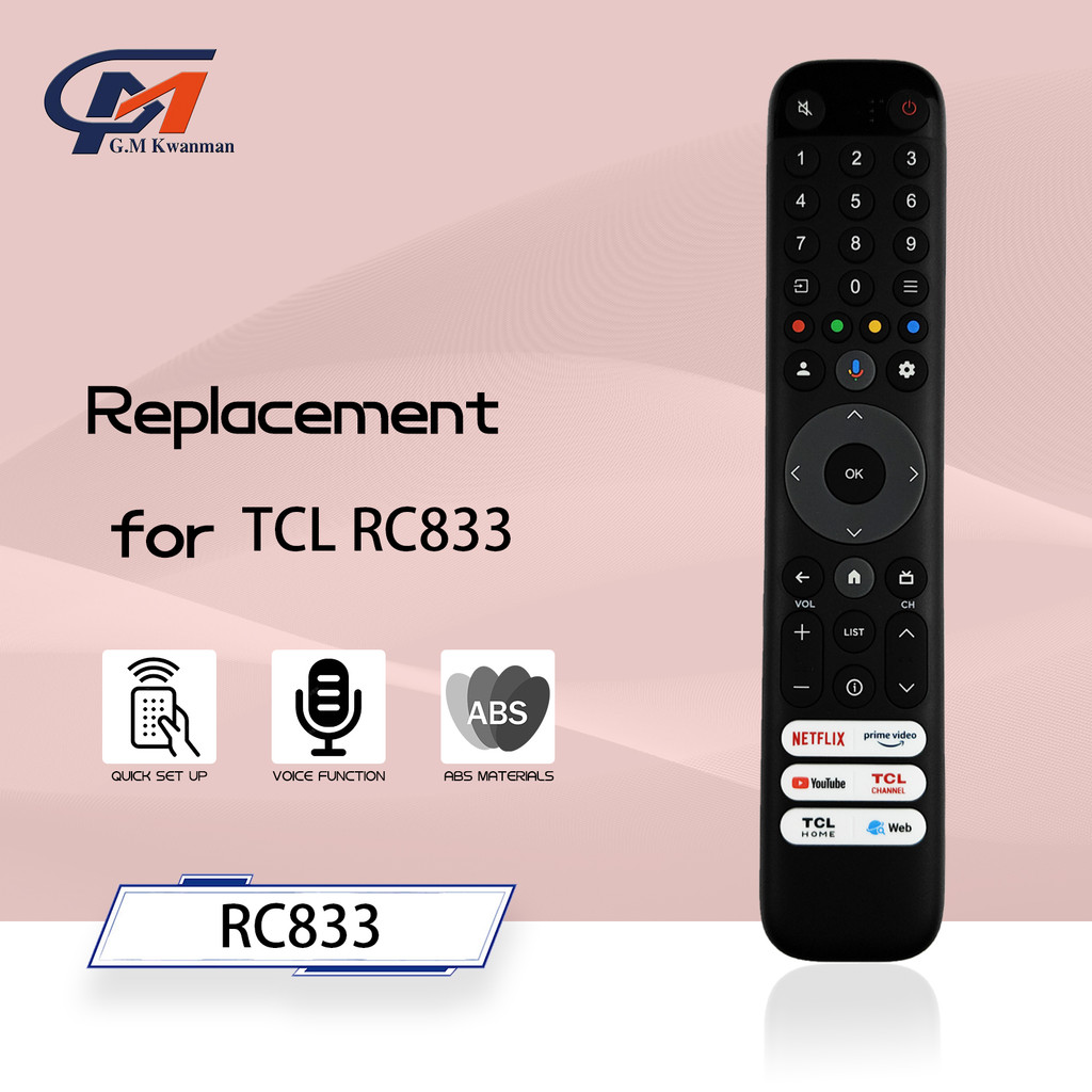 ใหม่เสียงรีโมทคอนโทรล RC833 GUB1 สําหรับ TCL สมาร์ททีวี 55C645 65C645 85C845 65C845 85C645 43C645