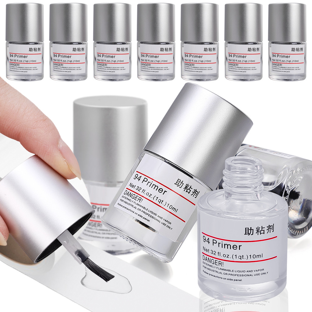 แผ่นเสริมกาว 1/3/5 ชิ้นสําหรับเทปสองหน้า | Bonding Primer Strengthener สําหรับแก้ว/โลหะ/พลาสติก | ควิก-ดราย Enhancer (10ml)